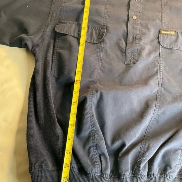 Members Only Collared Bowling Vintage Shirt Adult L Blue Banded Mens - Picture 3 of 4